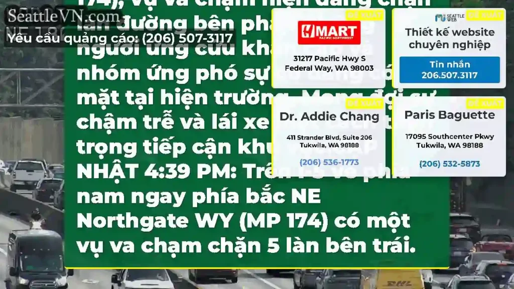 CẬP NHẬT: Về phía nam I-5 ở phía bắc NE Northgate