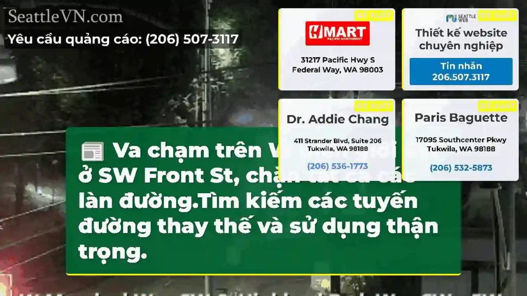 Va chạm trên W biên giới SW ở SW Front St, chặn
