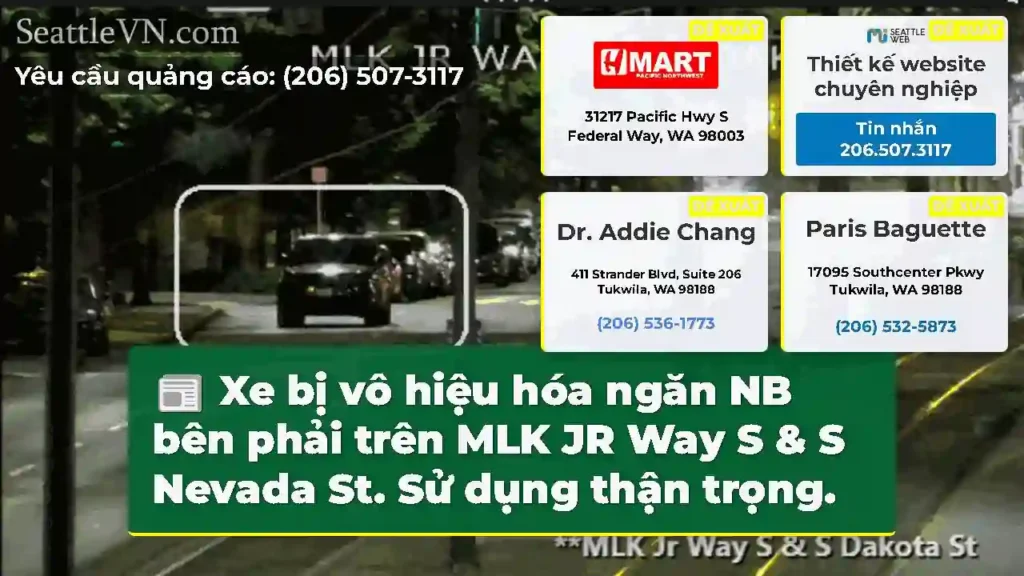 Xe bị vô hiệu hóa ngăn NB bên phải trên MLK JR