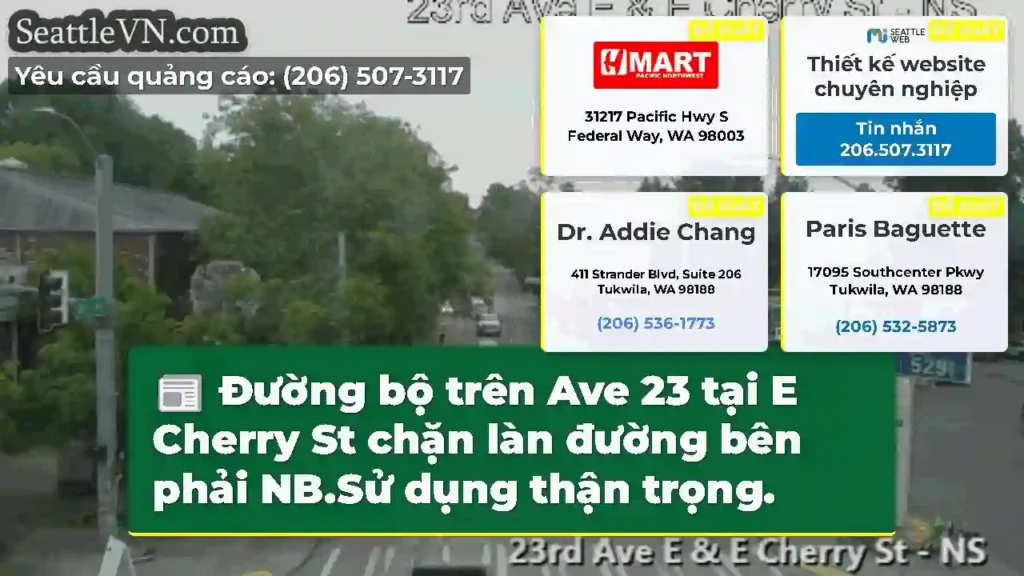 Đường bộ trên Ave 23 tại E Cherry St chặn làn