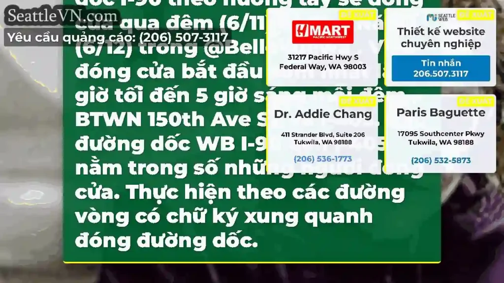 Nhiều làn đường và đường dốc I-90 theo hướng tây