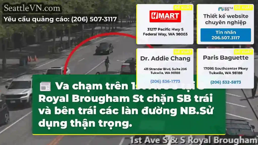 Va chạm trên 1st Ave s tại S Royal Brougham St