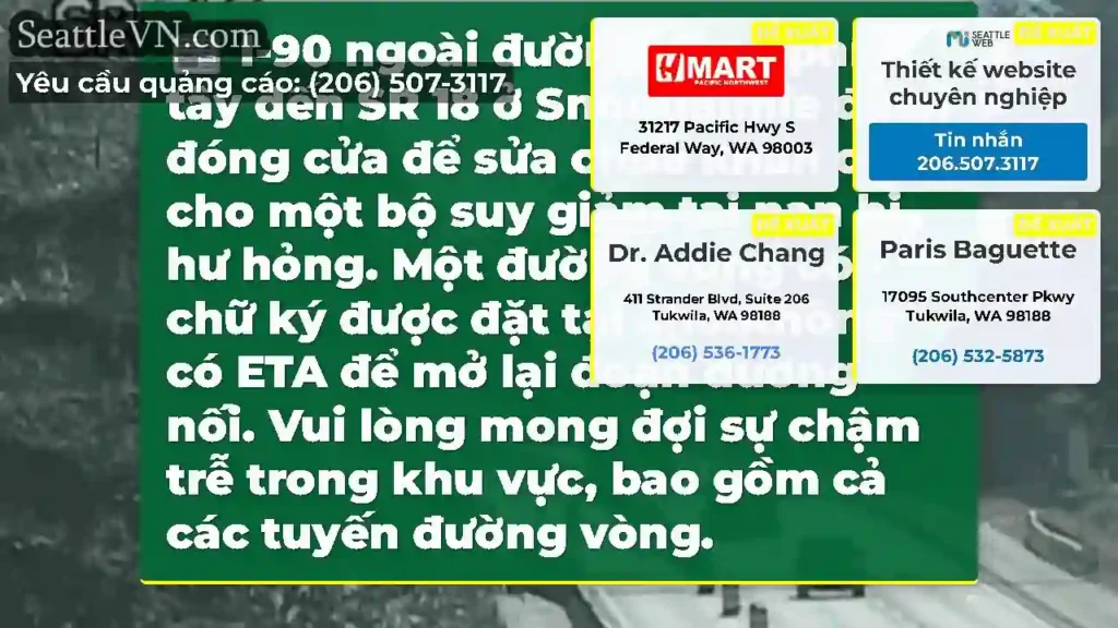 I-90 ngoài đường đi về phía tây đến SR 18 ở