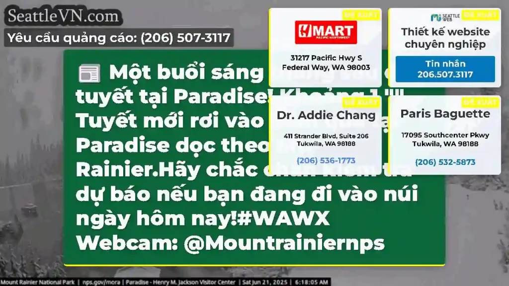 Một buổi sáng tháng sáu đẹp, tuyết tại Paradise!