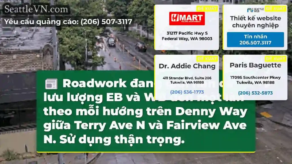 Roadwork đang giới hạn cả lưu lượng EB và WB đến