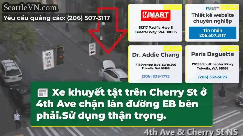 Xe khuyết tật trên Cherry St ở 4th Ave chặn làn