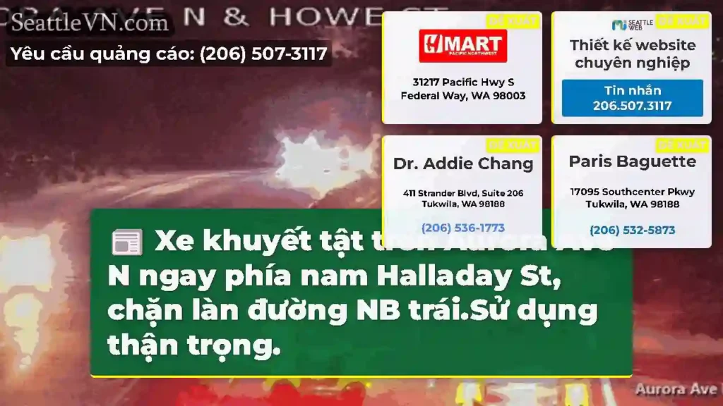 Xe khuyết tật trên Aurora Ave N ngay phía nam