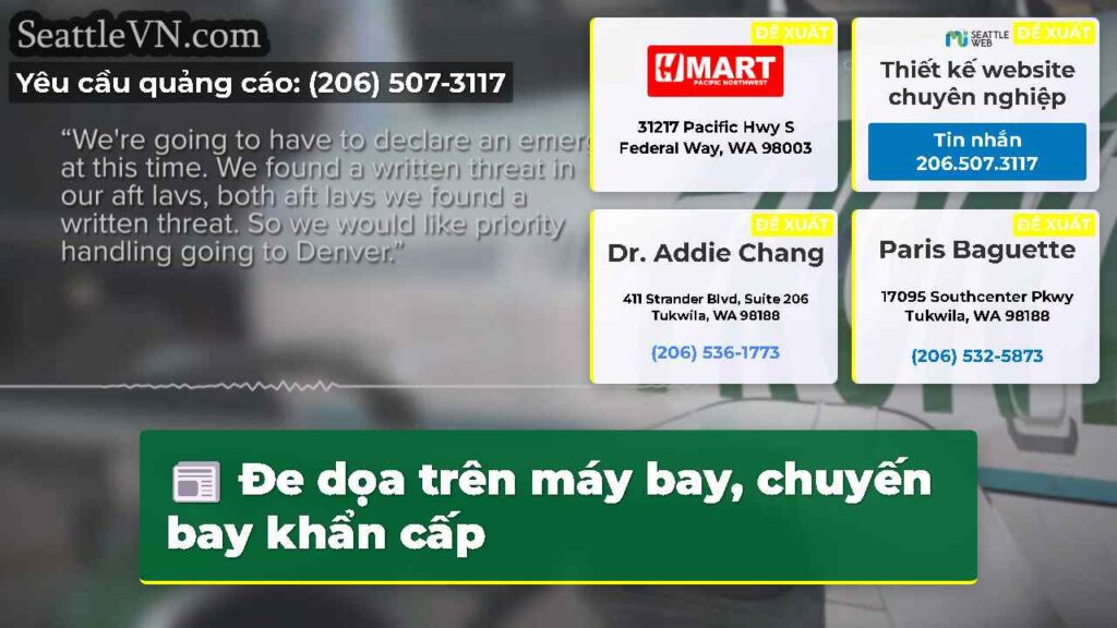 Đe dọa trên máy bay, chuyến bay khẩn cấp
