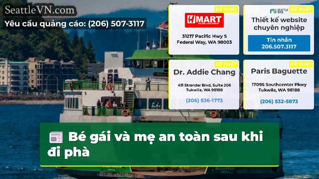 Bé gái và mẹ an toàn sau khi đi phà