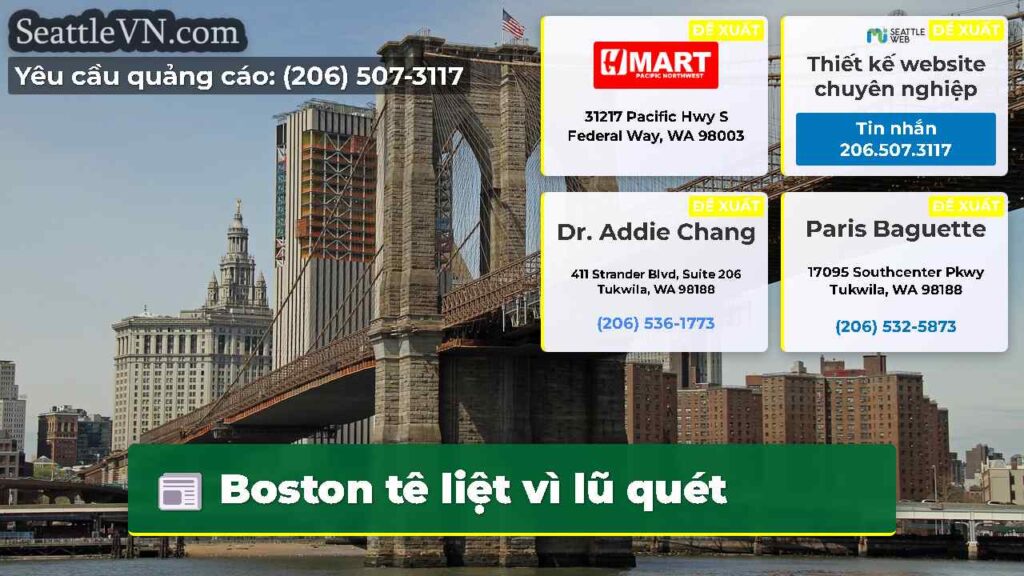 Boston tê liệt vì lũ quét