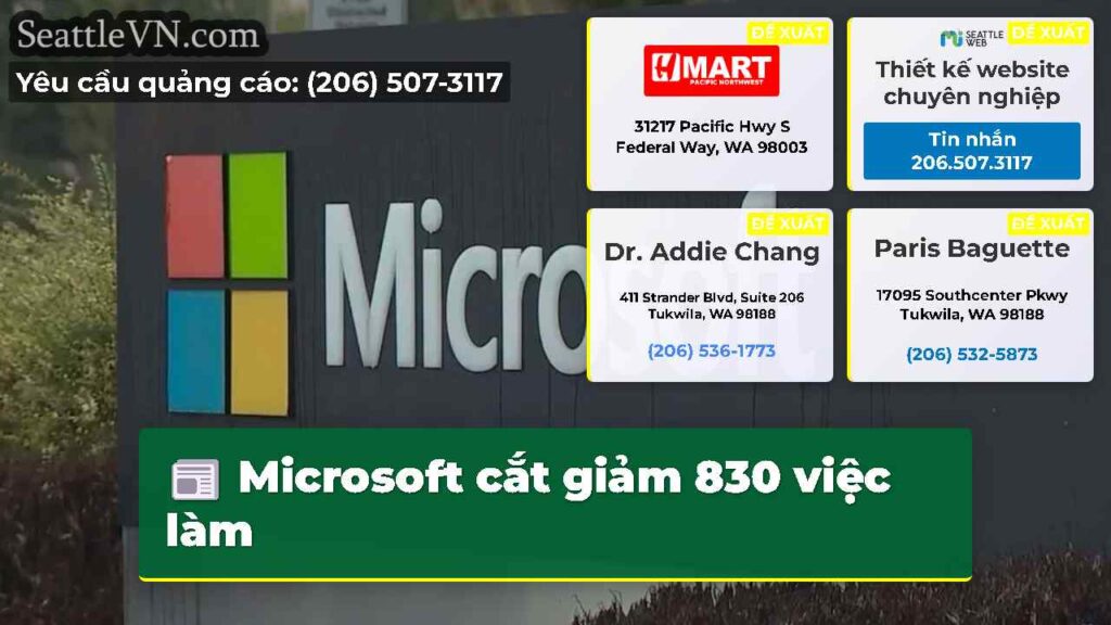 Microsoft cắt giảm 830 việc làm