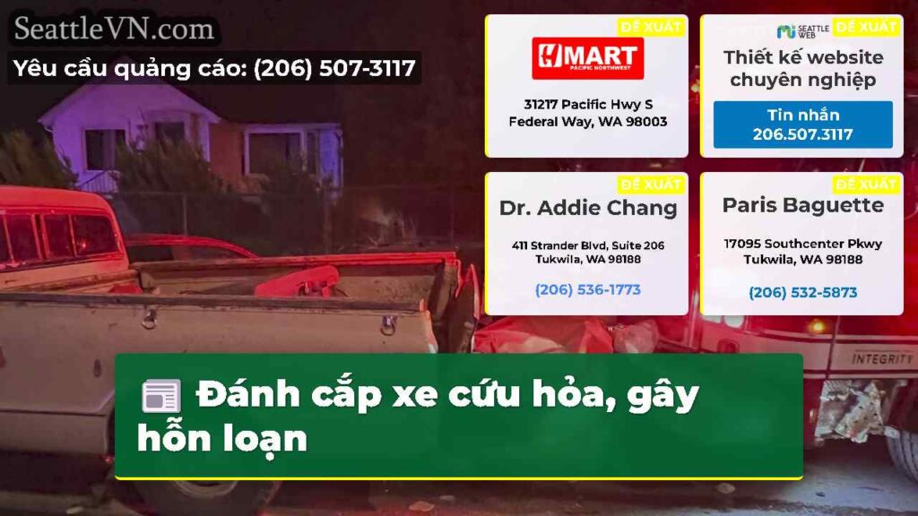 Đánh cắp xe cứu hỏa, gây hỗn loạn