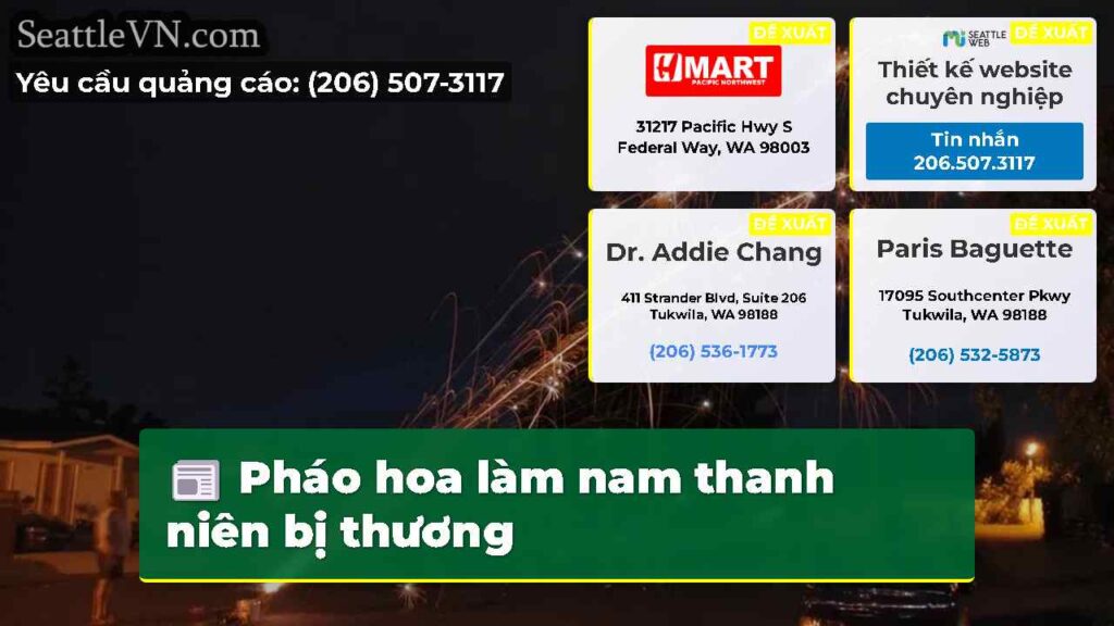 Pháo hoa làm nam thanh niên bị thương
