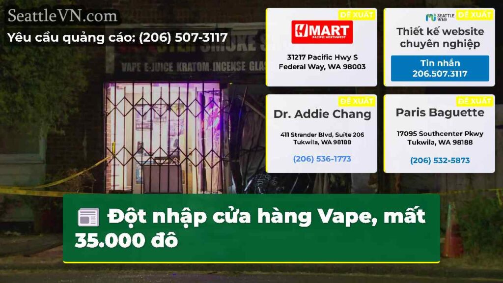 Đột nhập cửa hàng Vape, mất 35.000 đô