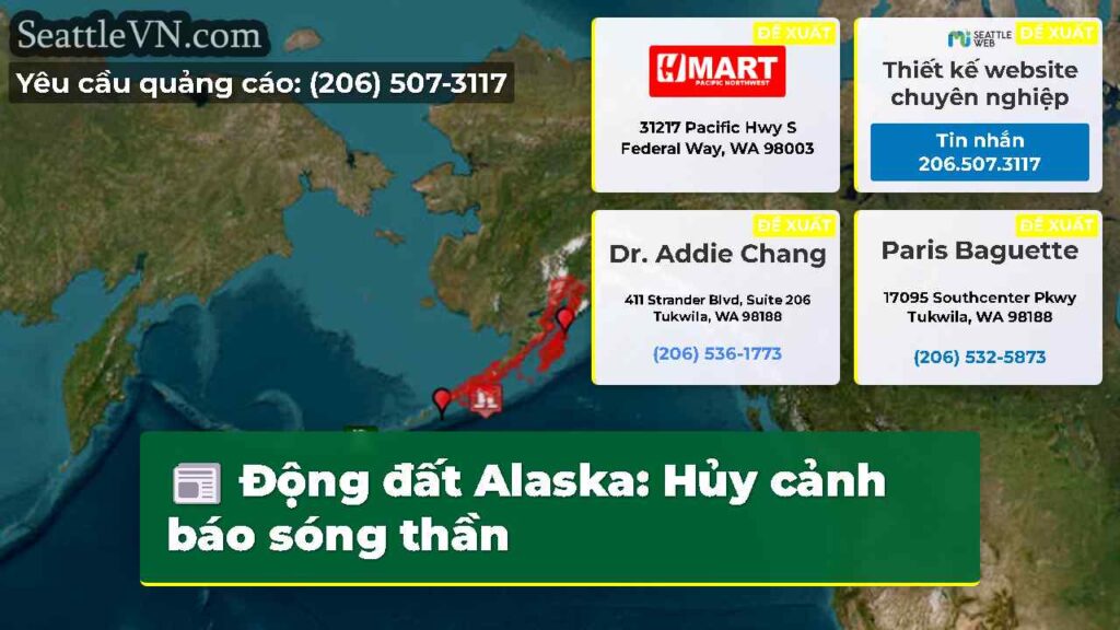 Động đất Alaska: Hủy cảnh báo sóng thần