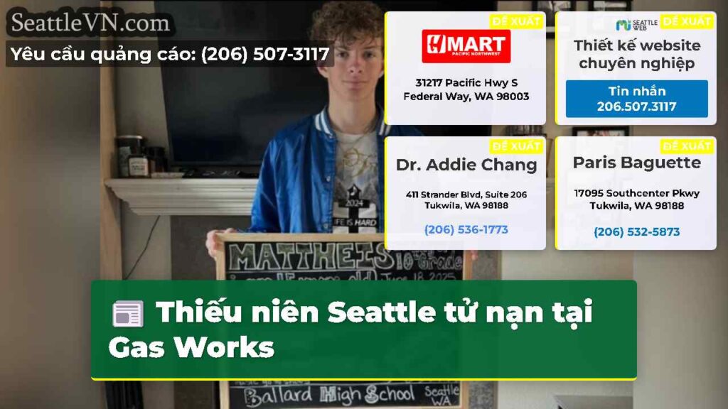 Thiếu niên Seattle tử nạn tại Gas Works