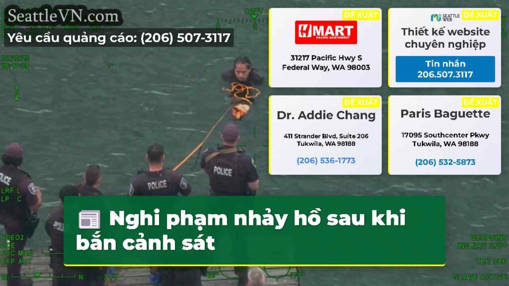 Nghi phạm nhảy hồ sau khi bắn cảnh sát