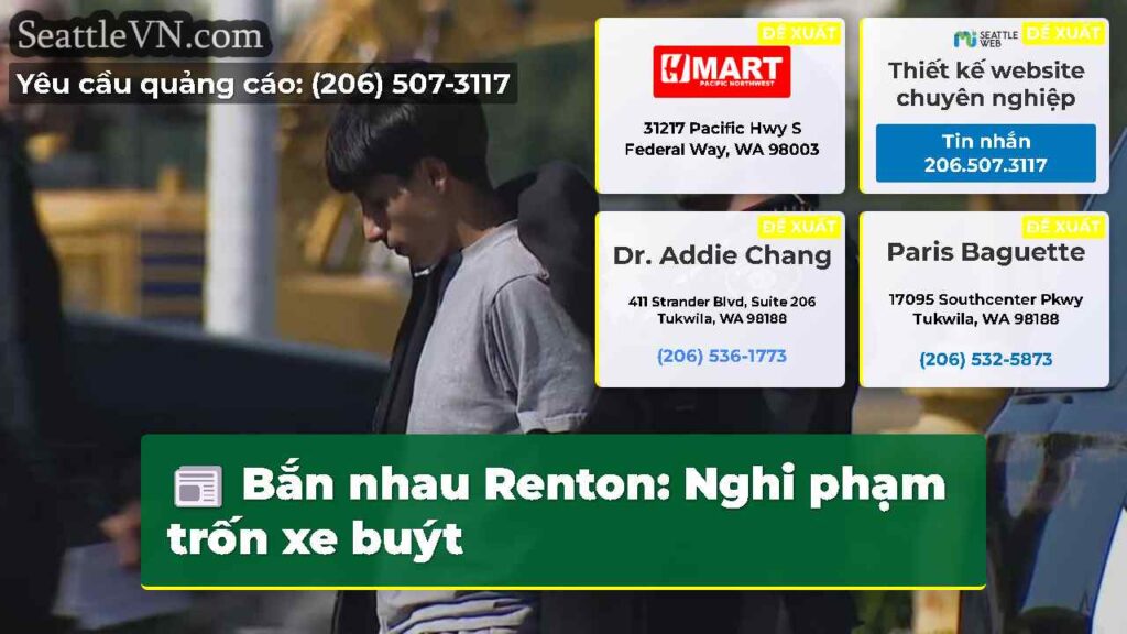 Bắn nhau Renton: Nghi phạm trốn xe buýt