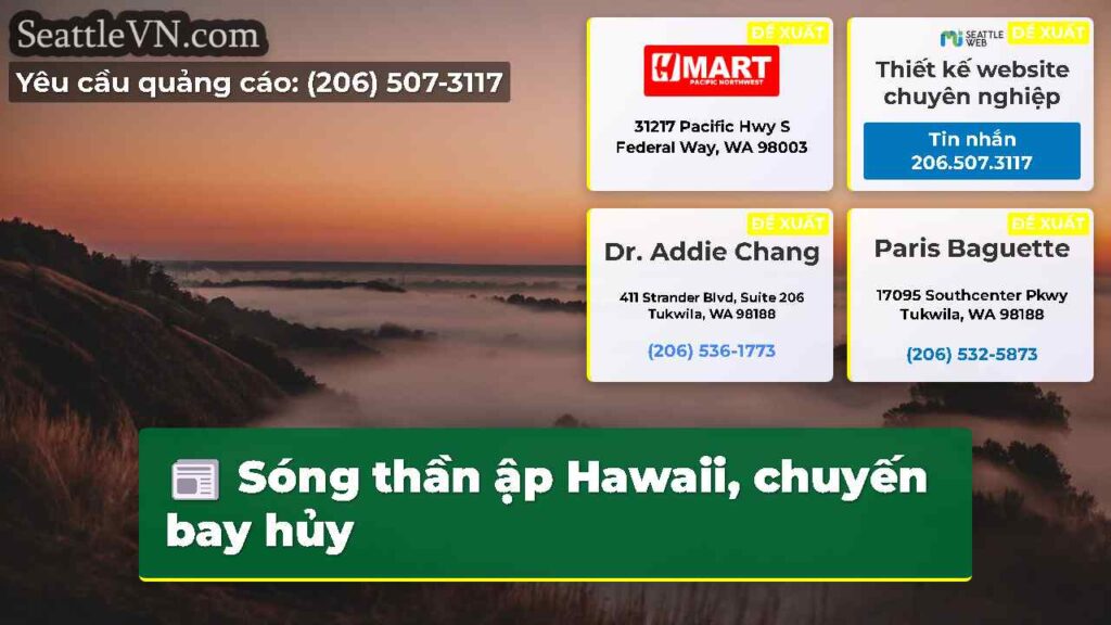 Sóng thần ập Hawaii, chuyến bay hủy
