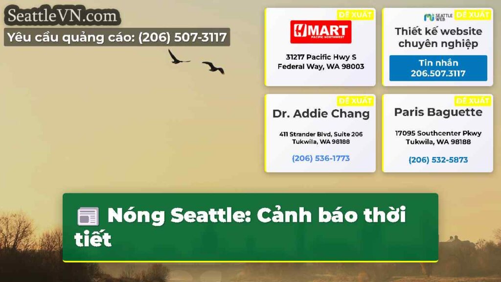 Nóng Seattle: Cảnh báo thời tiết