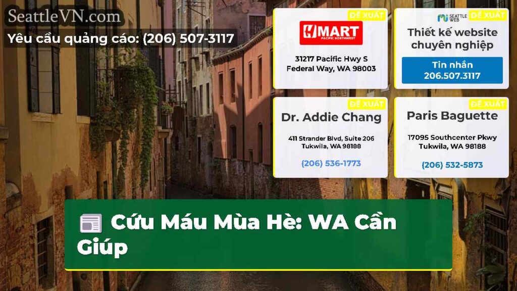 Cứu Máu Mùa Hè: WA Cần Giúp