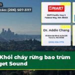 Khói cháy rừng bao trùm Puget Sound