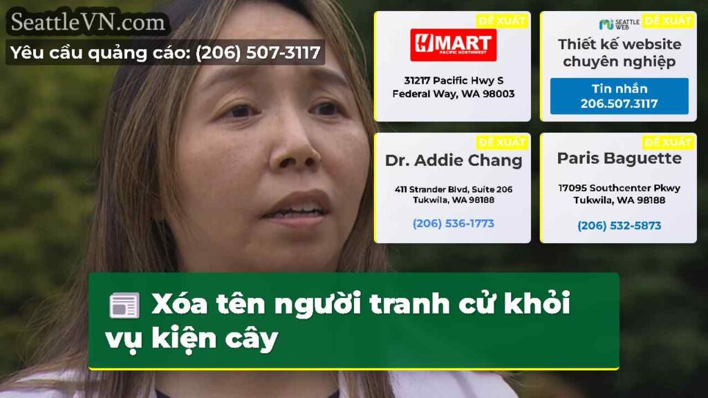 Xóa tên người tranh cử khỏi vụ kiện cây