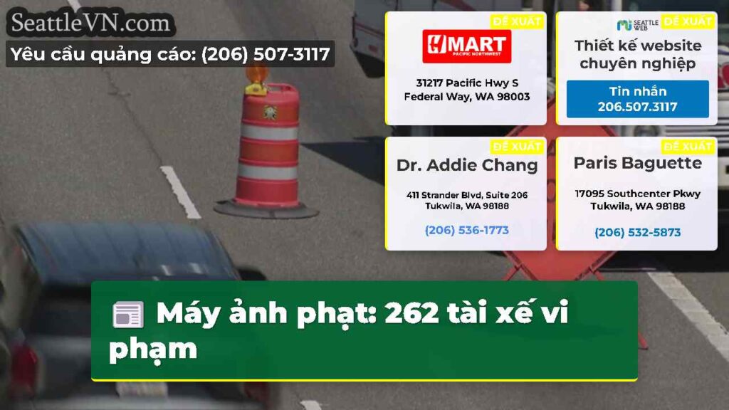 Máy ảnh phạt: 262 tài xế vi phạm