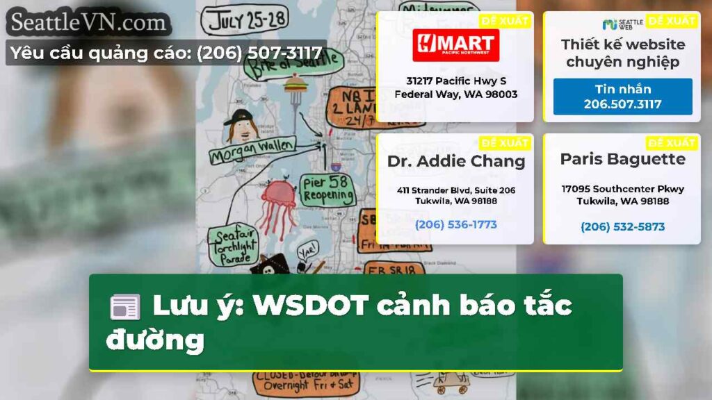 Lưu ý: WSDOT cảnh báo tắc đường