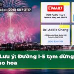 Lưu ý Đường I-5 tạm dừng vì pháo hoa