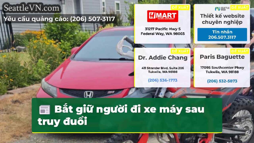 Bắt giữ người đi xe máy sau truy đuổi