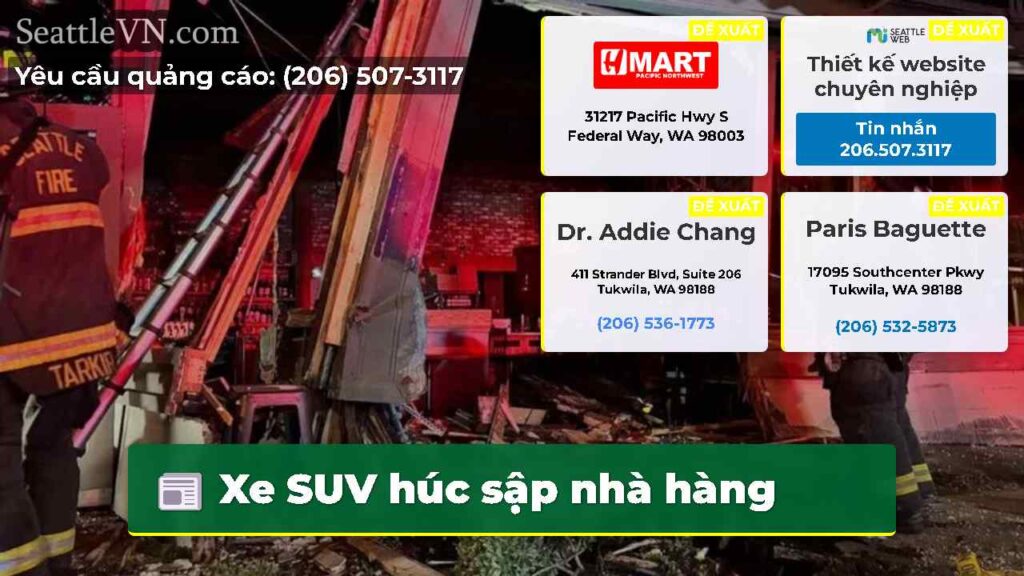 Xe SUV húc sập nhà hàng