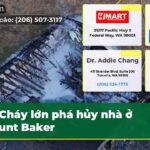 Cháy lớn phá hủy nhà ở Mount Baker