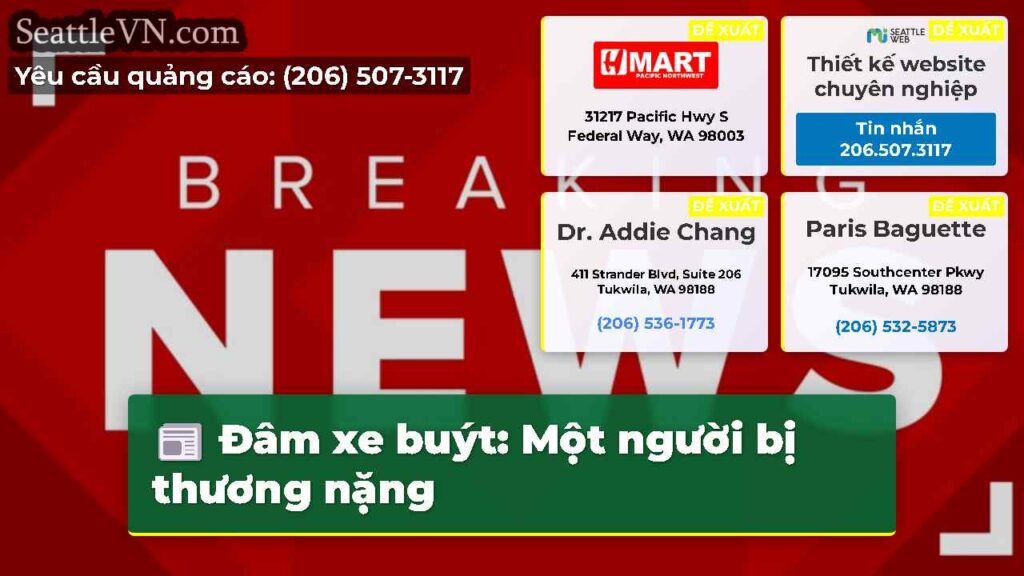 Đâm xe buýt: Một người bị thương nặng