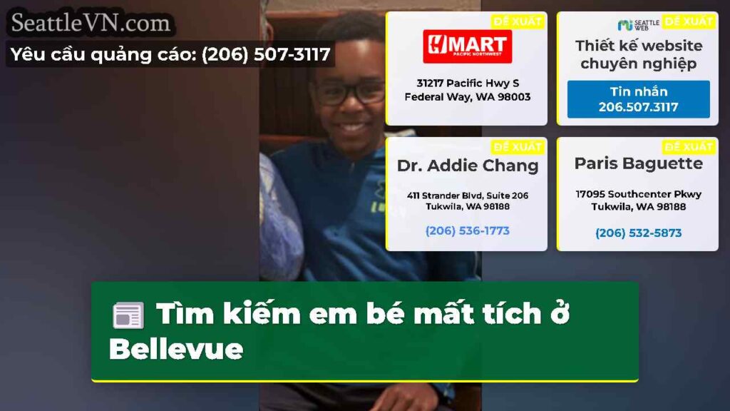 Tìm kiếm em bé mất tích ở Bellevue