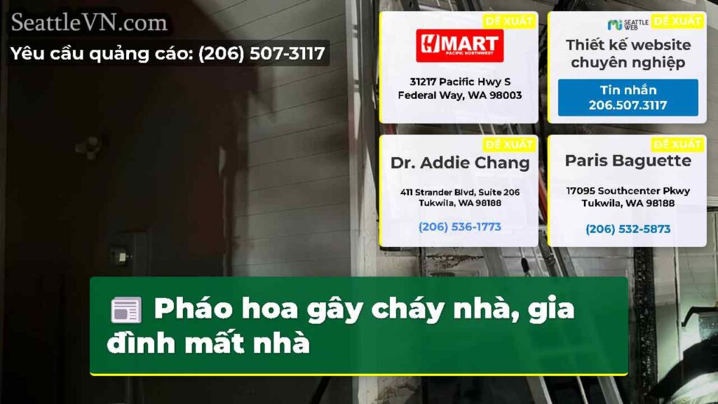Pháo hoa gây cháy nhà, gia đình mất nhà