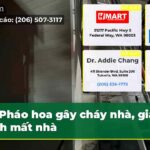 Pháo hoa gây cháy nhà gia đình mất nhà