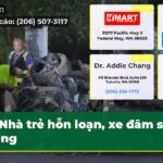 Nhà trẻ hỗn loạn xe đâm sập tường