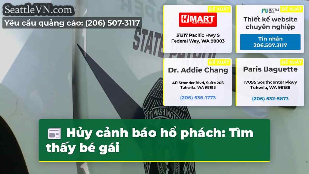 Hủy cảnh báo hổ phách: Tìm thấy bé gái