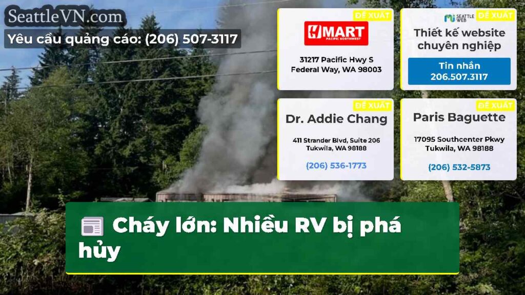 Cháy lớn: Nhiều RV bị phá hủy