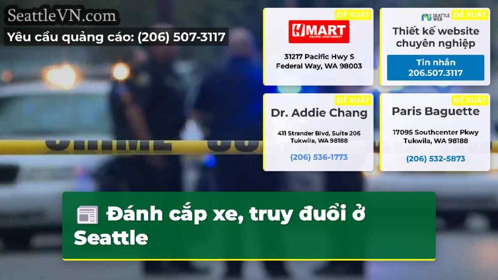 Đánh cắp xe, truy đuổi ở Seattle