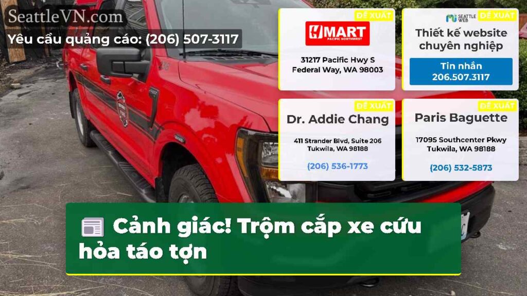 Cảnh giác! Trộm cắp xe cứu hỏa táo tợn