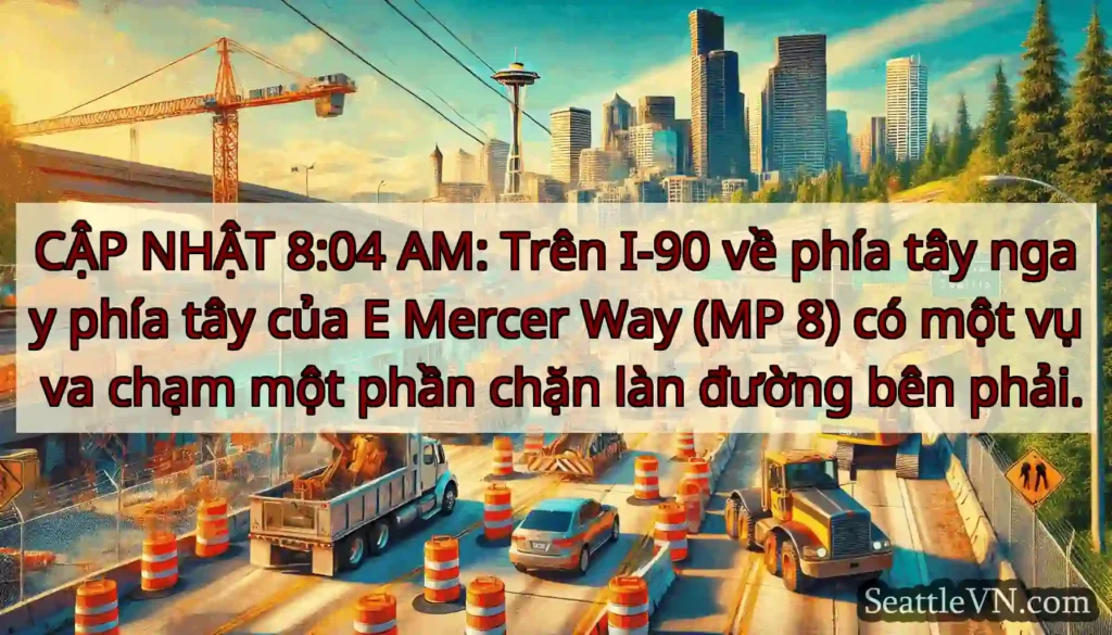 CẬP NHẬT 8:04 AM: Trên I-90 về phía tây ngay phía