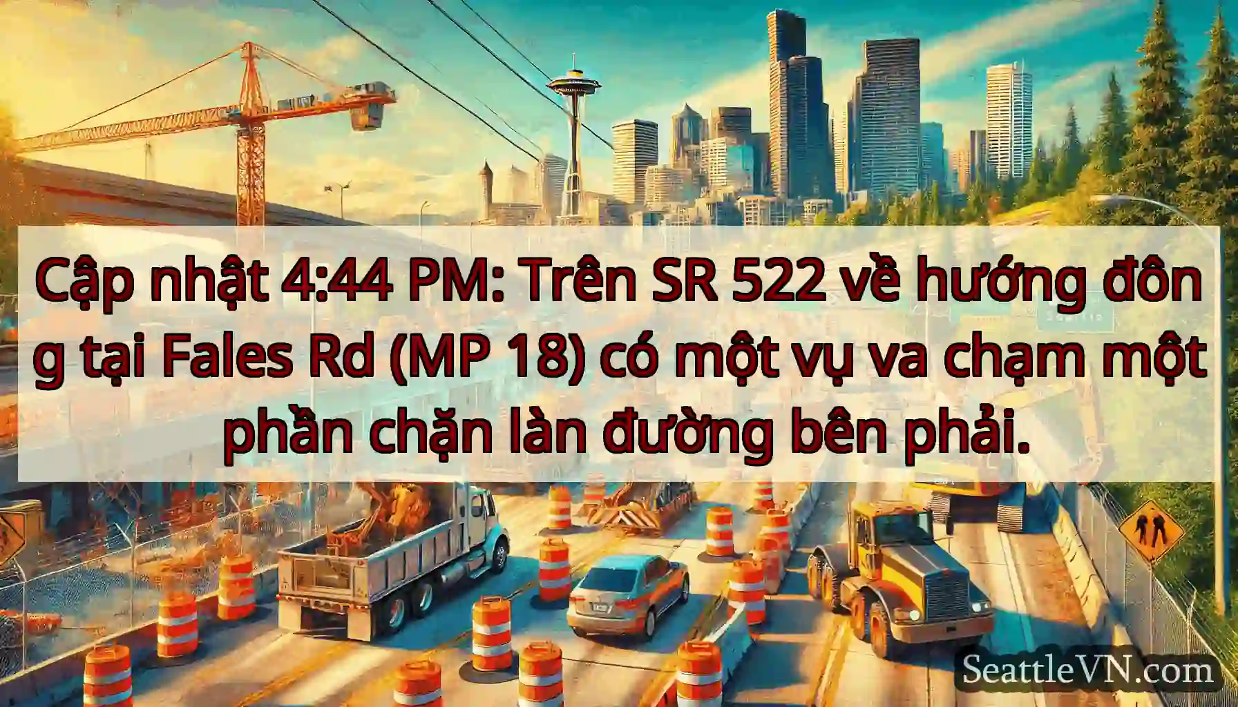Cập nhật 4:44 PM: Trên SR 522 về hướng đông tại