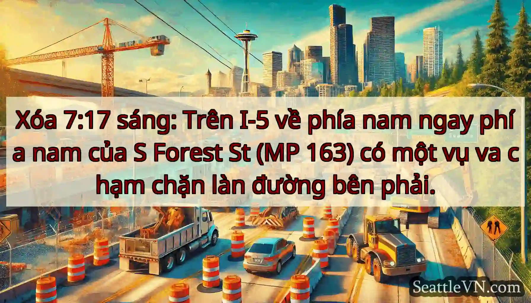 Xóa 7:17 sáng: Trên I-5 về phía nam ngay phía nam