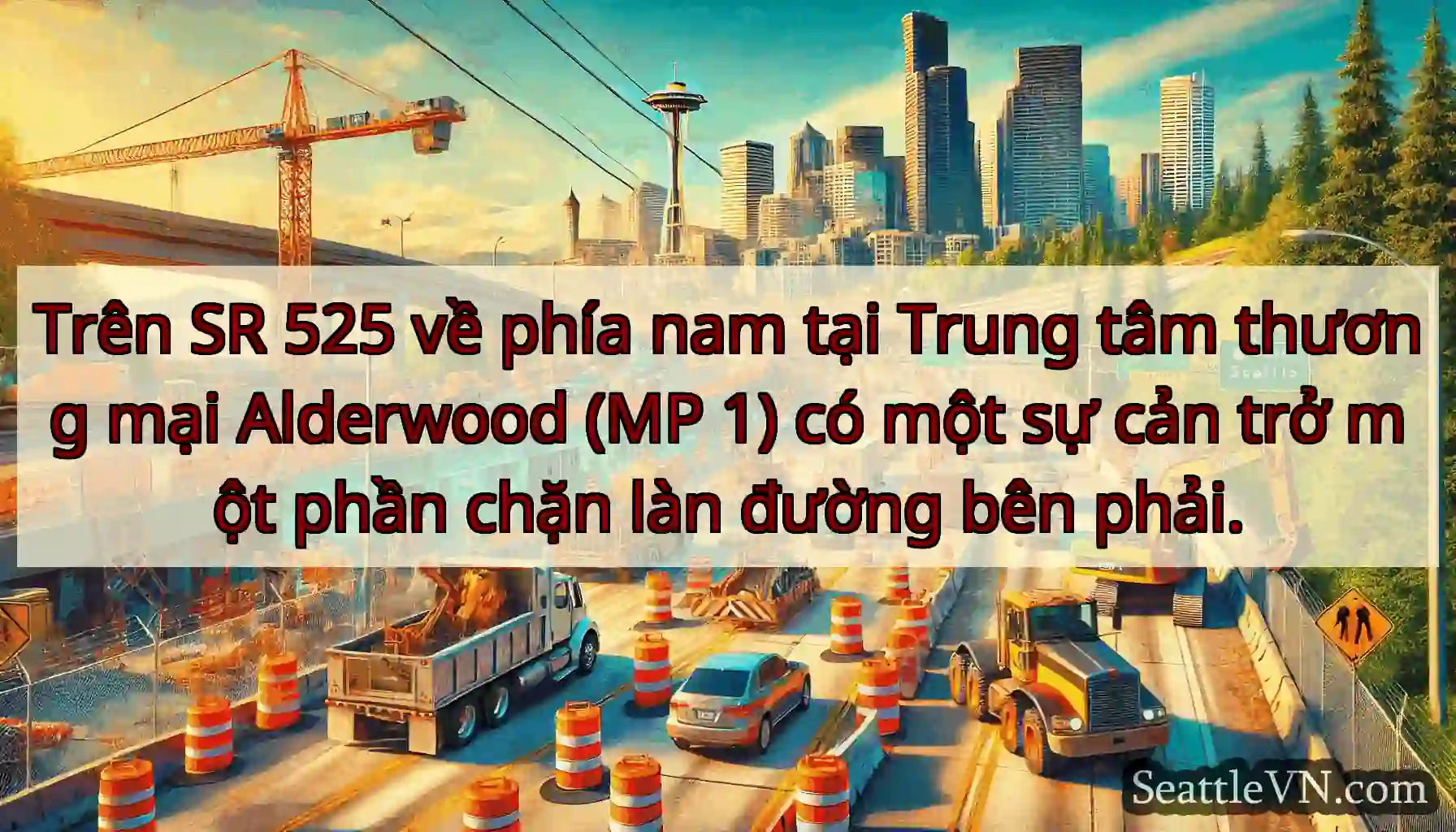 Trên SR 525 về phía nam tại Trung tâm thương mại