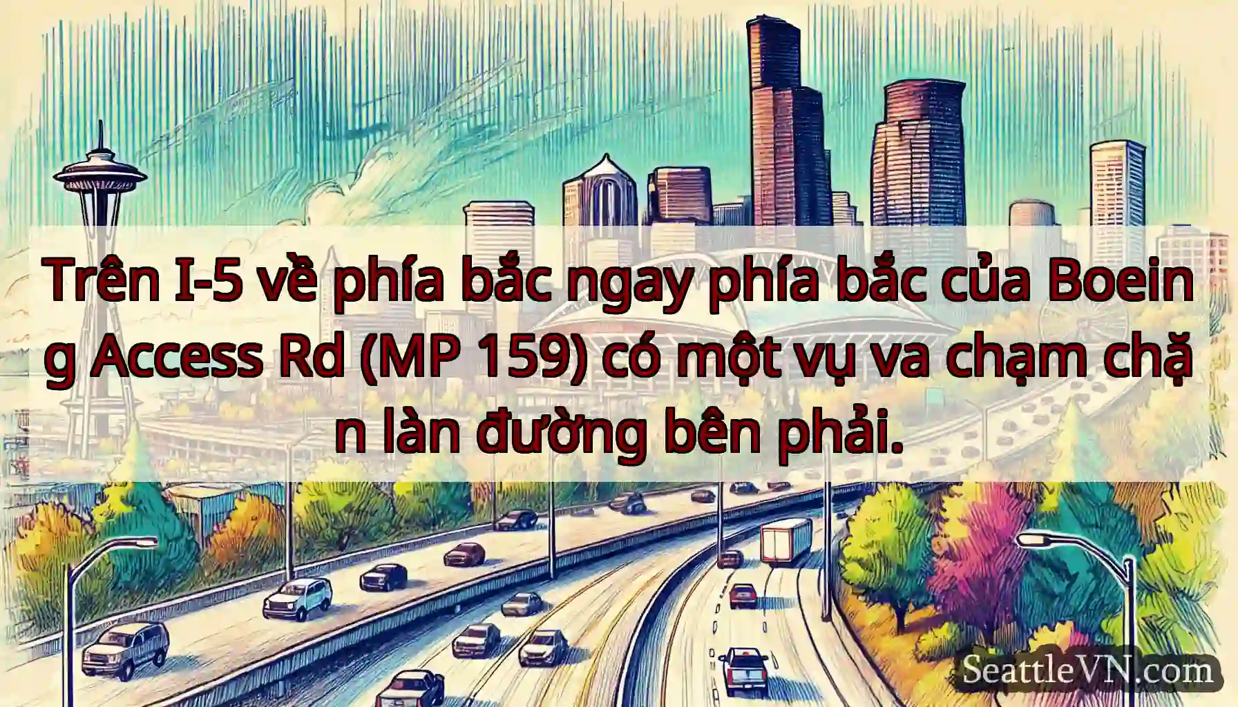 Trên I-5 về phía bắc ngay phía bắc của Boeing