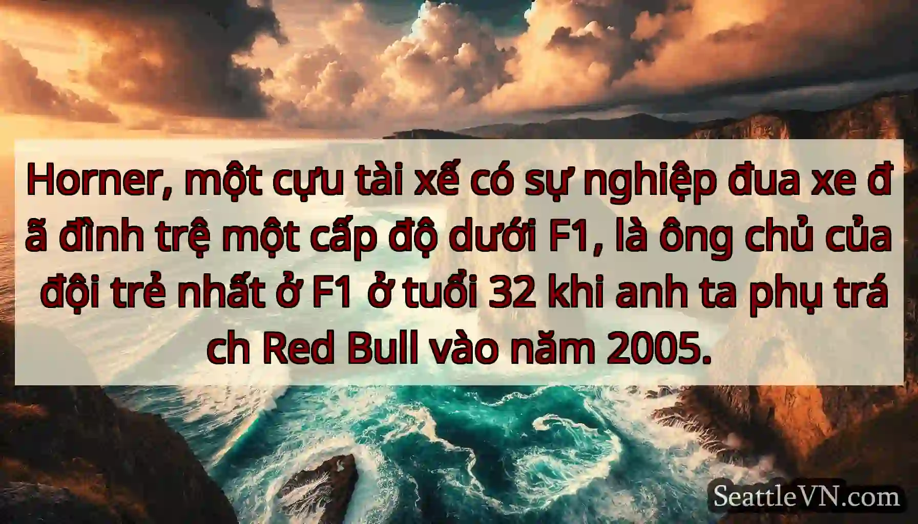 Horner, một cựu tài xế có sự nghiệp đua xe đã