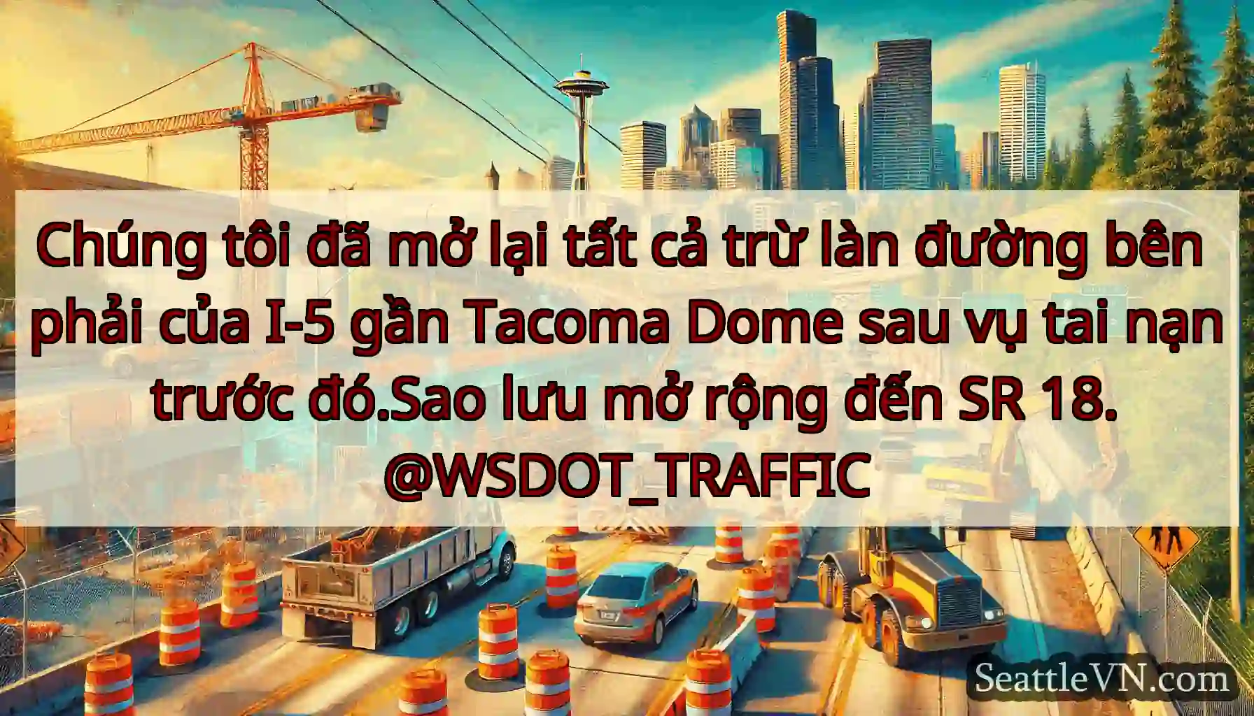 Chúng tôi đã mở lại tất cả trừ làn đường bên phải