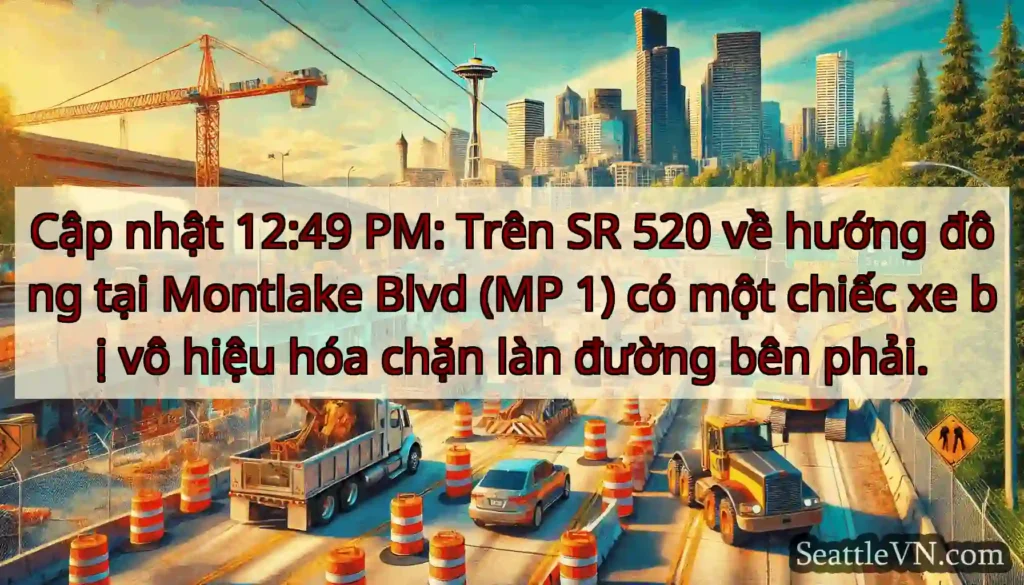 Cập nhật 12:49 PM: Trên SR 520 về hướng đông tại